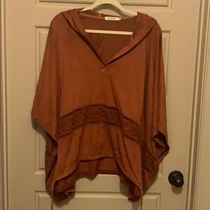 Brown poncho shirt